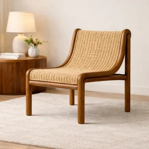 Teakwood Weave Slipper Chair