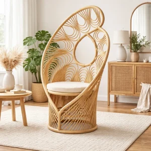 Plume Feather Rattan Chair