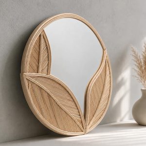 Foglia Leaf Rattan Mirror