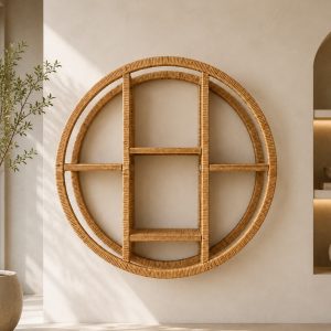 Ventaglio Fan Rattan Wall Shelf