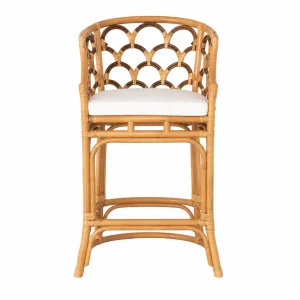 Marina Scallop Back Bar Stool