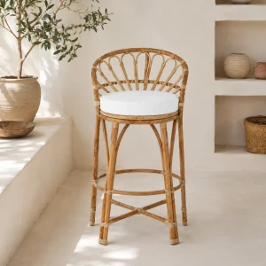 Flora Fan Back Bar Stool