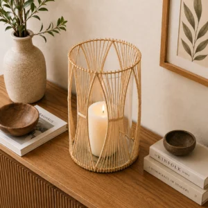 Luce Rattan Candle Holder