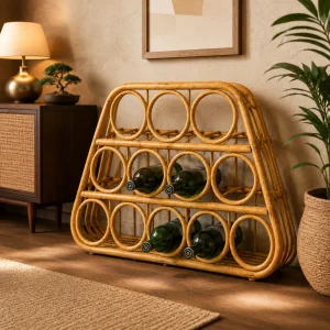 Trapezio Rattan Bottle Rack