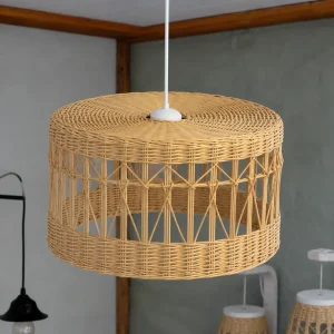 Tamburo Wicker Drum Pendant Lamp