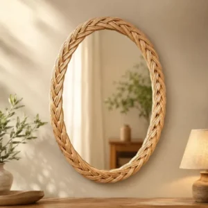 Trena Oval Braided Mirror