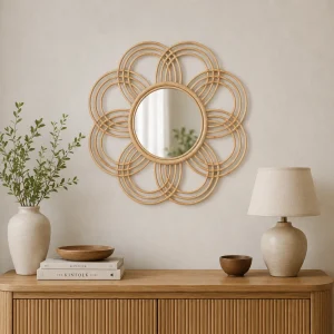 Fiora Petal Rattan Mirror