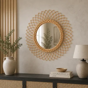Soleil Sunburst Rattan Mirror