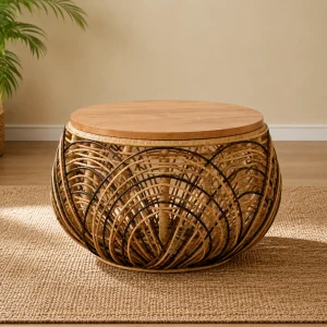 Rattan Drum Table